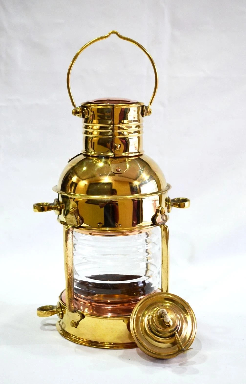 BRASS LIGHTHOUSE LANTERN BRASS OIL HANGING SHIP LAMP NAUTICAL DECOR LAMP