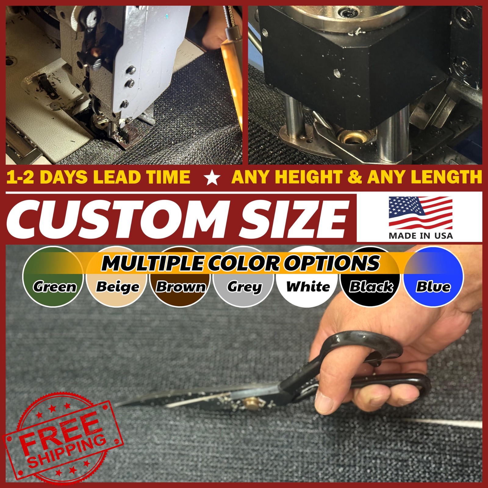 Amgo Black 6'x5' Fence Privacy Screen Heavy Duty 90% Blockage