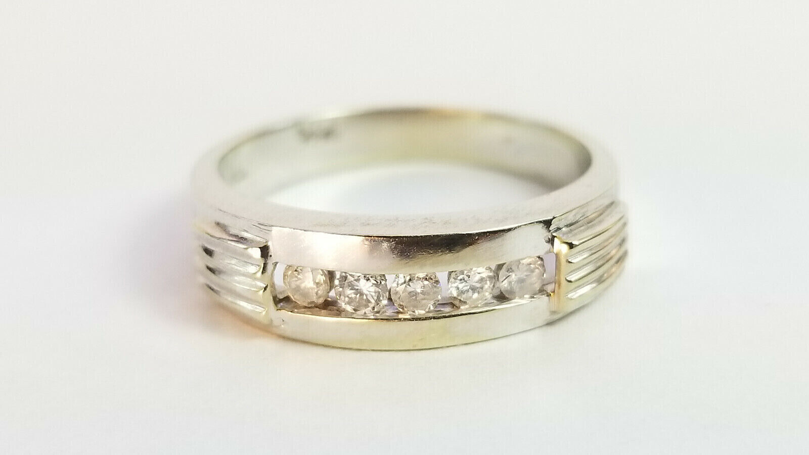 0.25ctw Diamond Engagement Band 14k Yellow Gold Ring Size 6 3/4