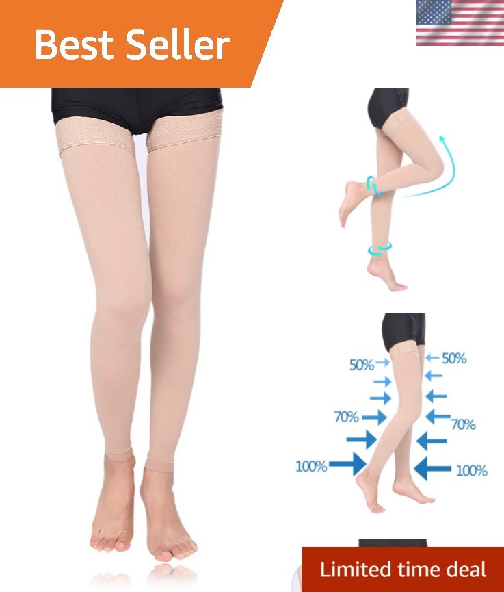 Thigh High Compression Stockings Women 30-40mmHg Sleeve Footless Socks Varicose
