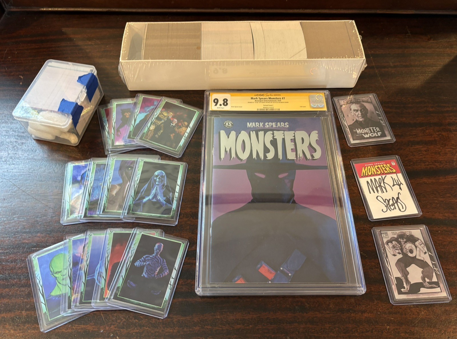 CGC SS 9.8 Signed Mark Spears Monsters 7 Kickstarter 31/66 + complete Card Set