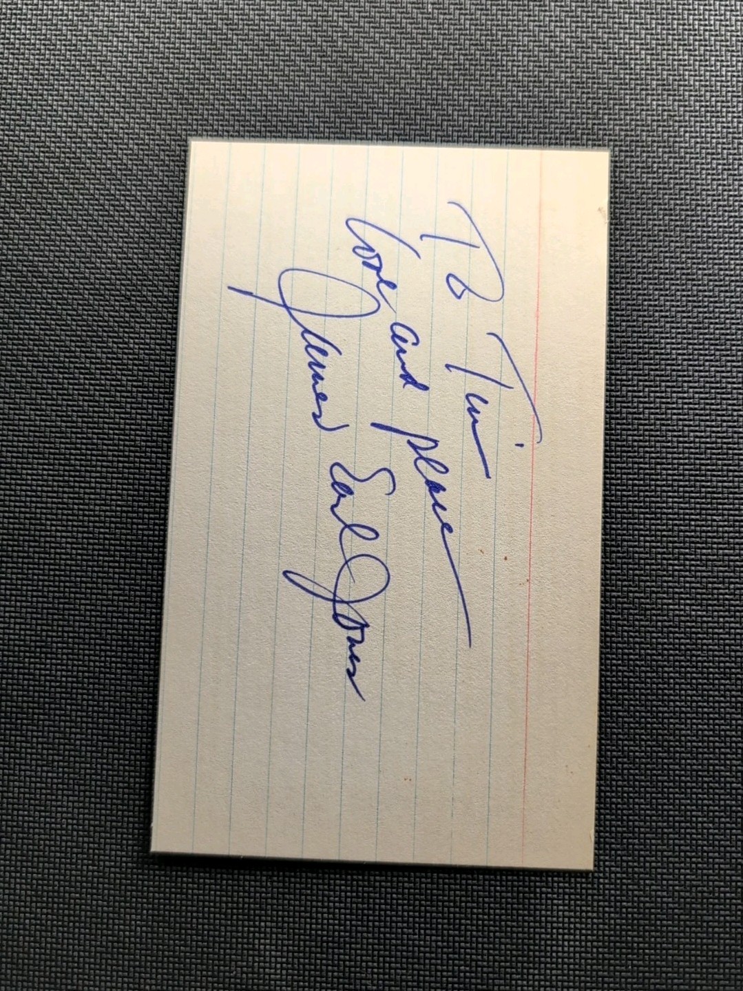 James Earl Jones Hand Signed 3x5 Index Card Autograph Actor