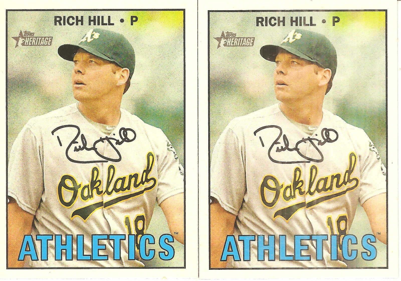 2 CARD 2016 TOPPS HERITAGE RICH HILL BASEBALL CARD LOT