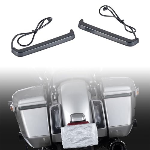 Plug and Play Saddlebag Lights LED Running Brake Turn Signal Lamps, Smoke