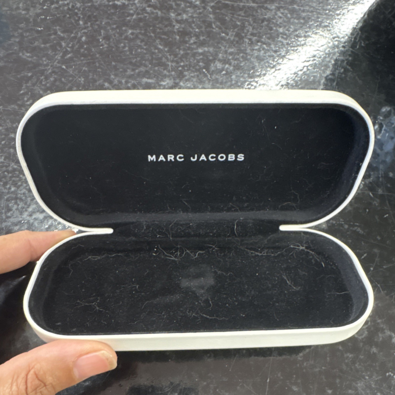 Marc Jacobs White Hard Eyeglass Case for Glasses and Sunglasses
