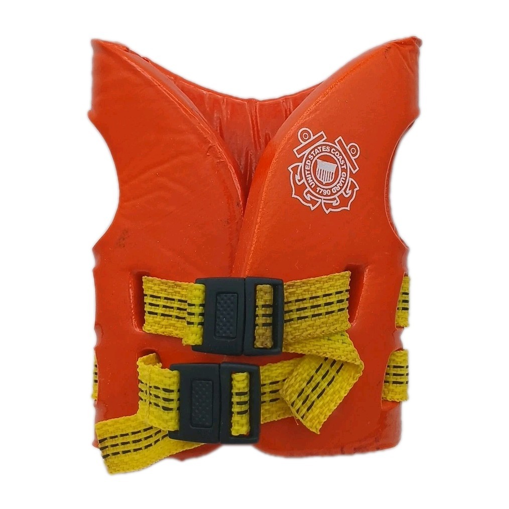US Coast Guard Life Vest Orange Can Insulator Sleeve Koozie