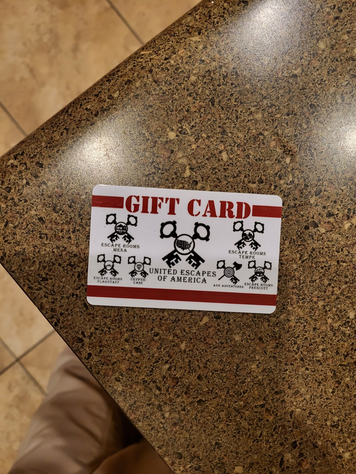 ​United Escapes of America Escape Room Gift Card - $167.03 Value - Mesa, Tempe..