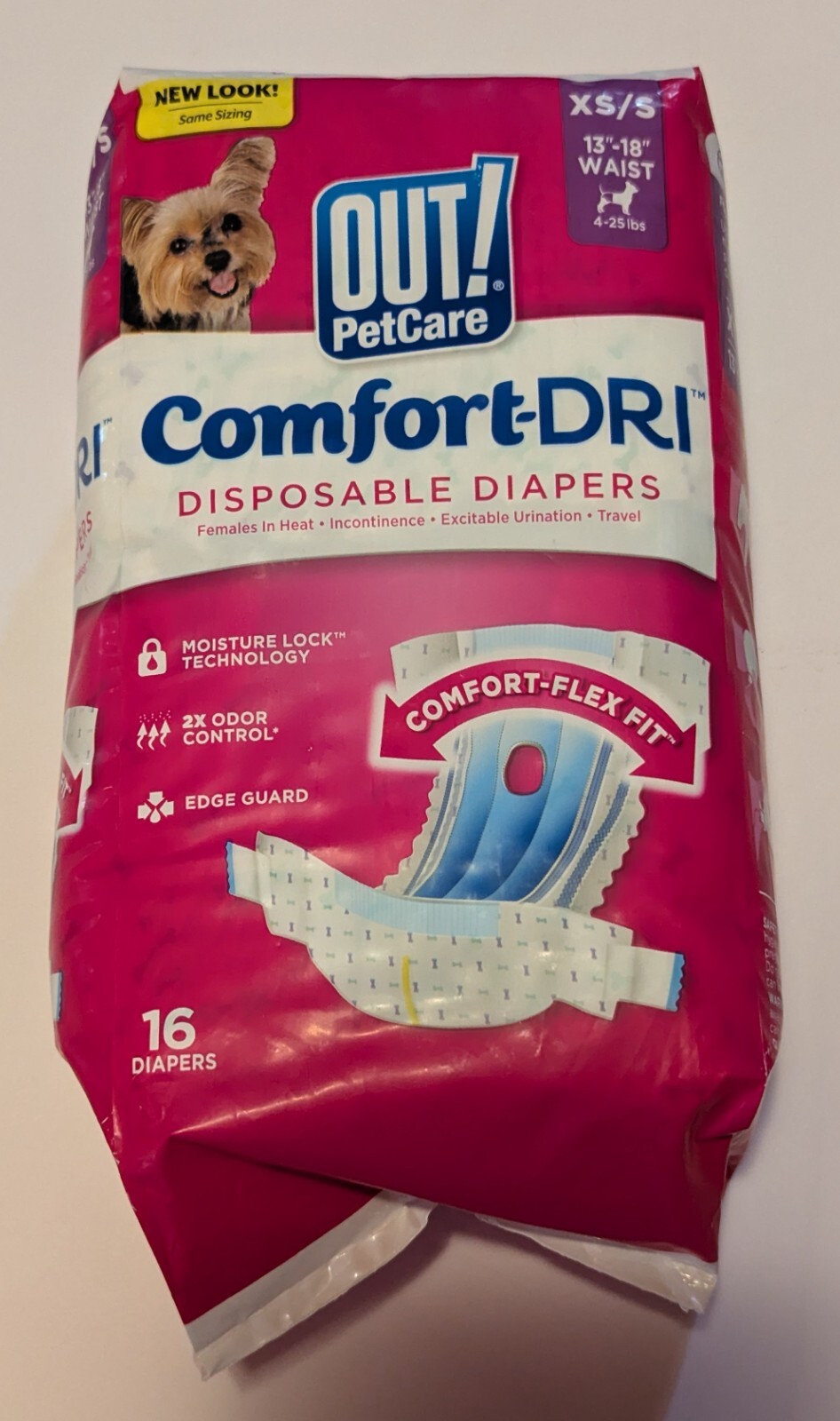 Out! PetCare Comfort-DRI 14 Disposable Dog Diapers Size XS/S New 