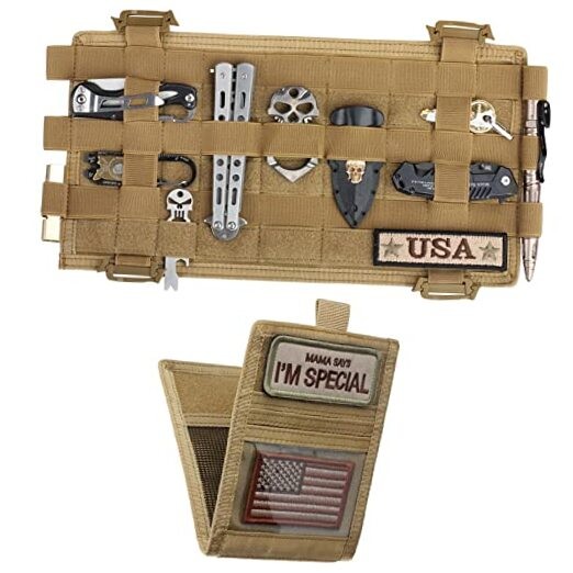 Molle Car Visor Organizer with Detachable Card Pouch | Auto Sun Visor 1 Khaki