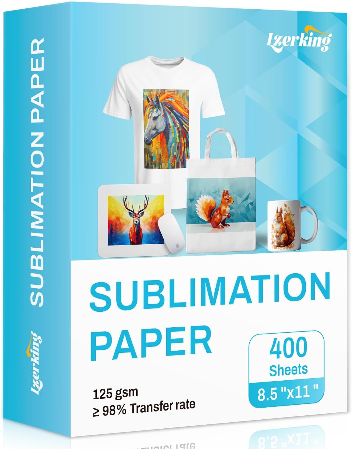 Sublimation Paper 8.5x11 Inch 125gsm 400 Sheets Heat Transfer Paper Inkjet