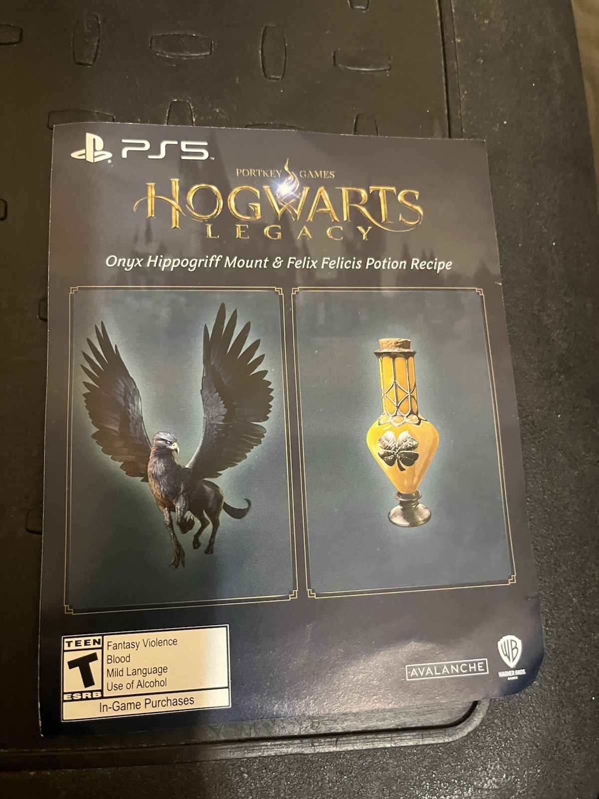 Hogwarts Legacy PS5 Preorder Bonus DLC Onyx Hippogriff / Felix Felicis Recipe