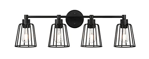  Farmhouse Vanity Light for Bathroom, 4 Light Industrial Bathroom 30.3"