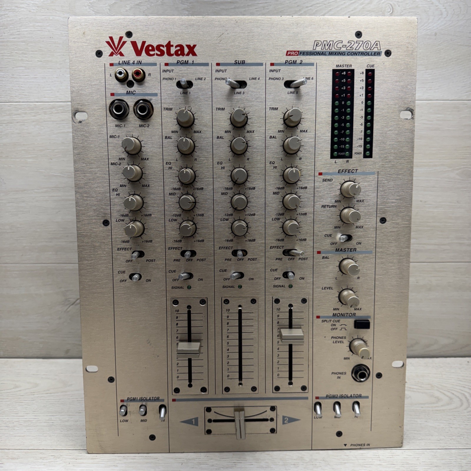 Vestax PMC-270A DJ Mixer Professional Mixing Controller AC100V Parts Not Working