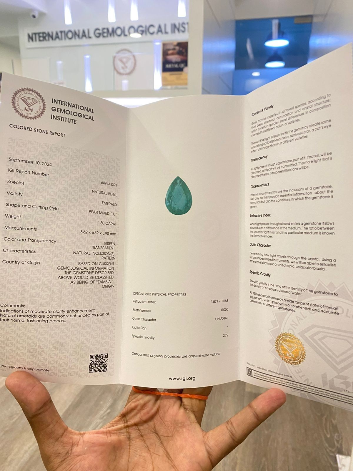 IGI CERTIFICATE FOR SOMEONE