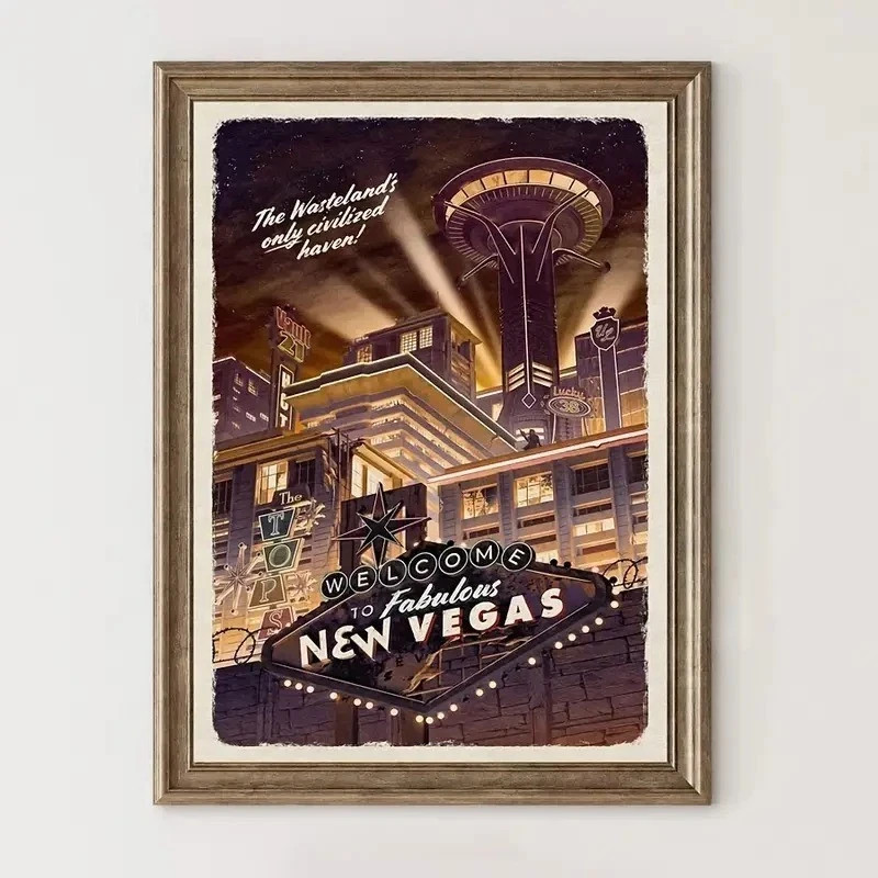 Fallout New Vegas Courier Retro Game Art Poster