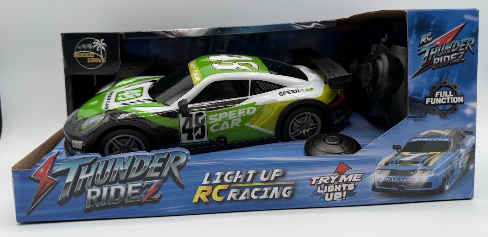 Speed Warrior Radio Control Car Full Function Green And White With Controller