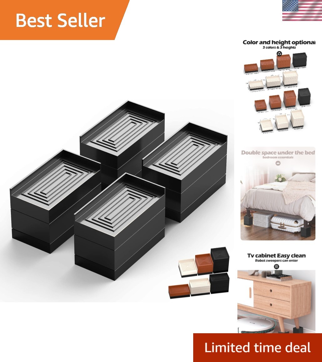 Shock Absorbing Furniture Risers - 4 Pack, Supports Up To 1300 lbs, Non-Slip