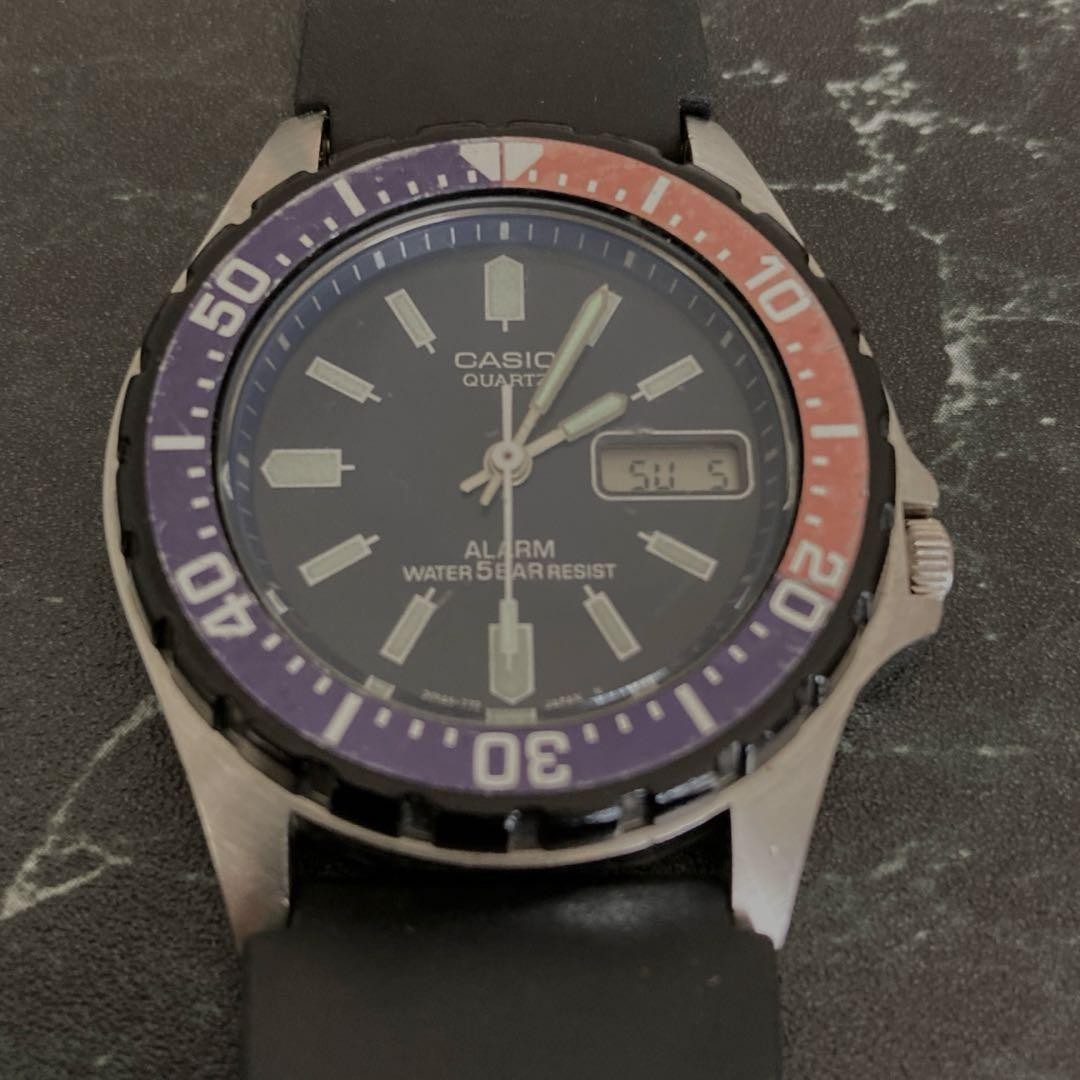 80Sretro Future Casio Quartz Alarm Pepsi Color