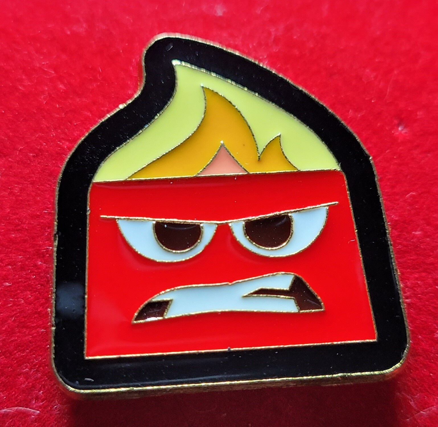 Disney Trading Pin, Inside Out Emotions, Anger, Red Flames, Pixar, 2015 c