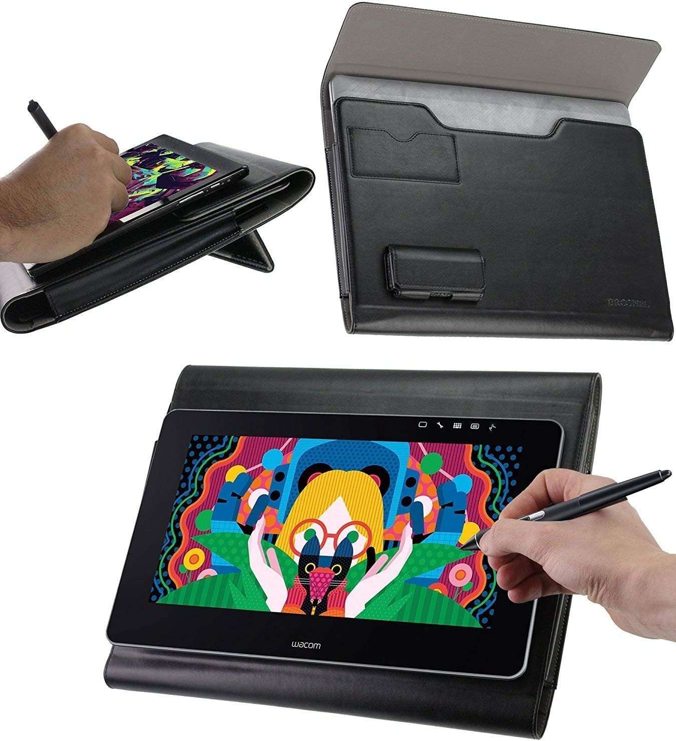 Broonel Leather Graphics Tablet Folio Case For Wacom One S Pen Tablet