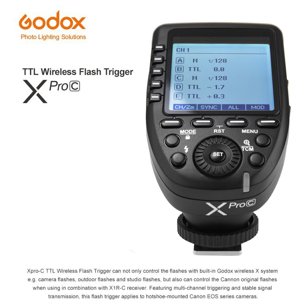 Godox Xpro-C 2.4G Wireless TTL HSS Camera Flash Transmitter Trigger for Canon US