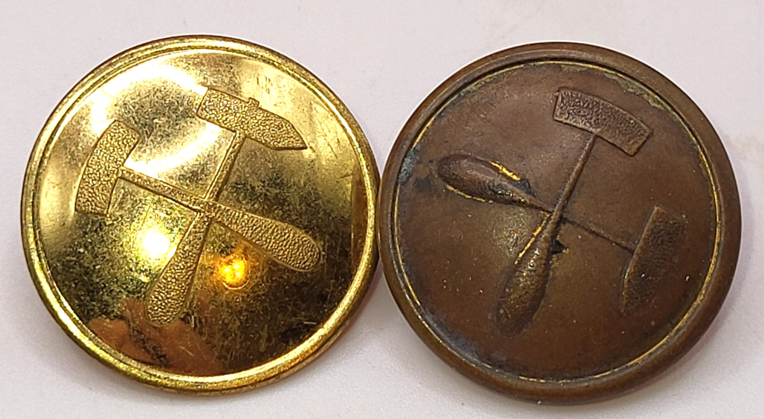 Germany ? Miner Uniform Button Mixed Lot of 2 Vintage