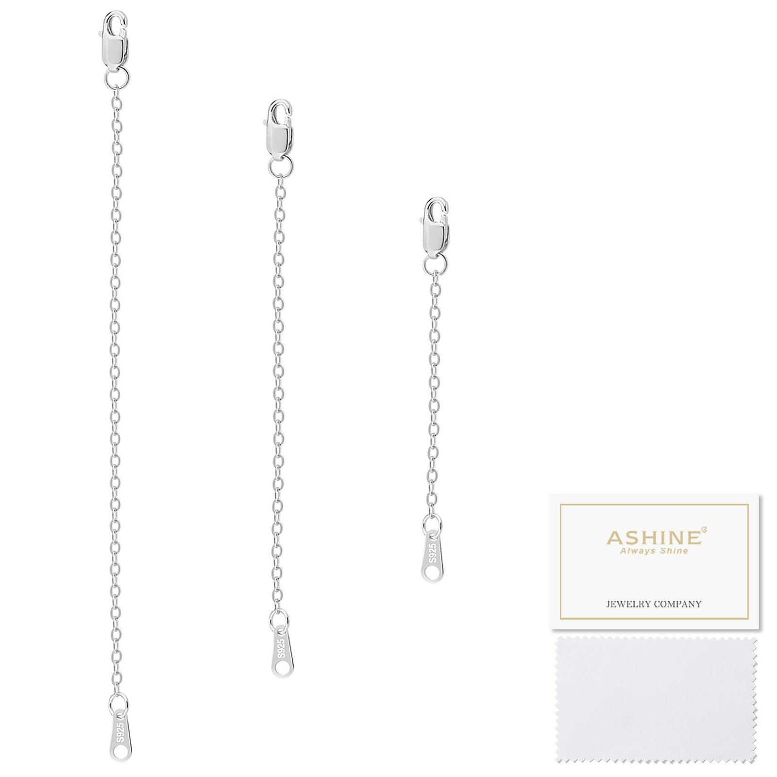 ASHINE Summer Silver Chain Necklace Extenders Bracelet 2 4 6 inch, 