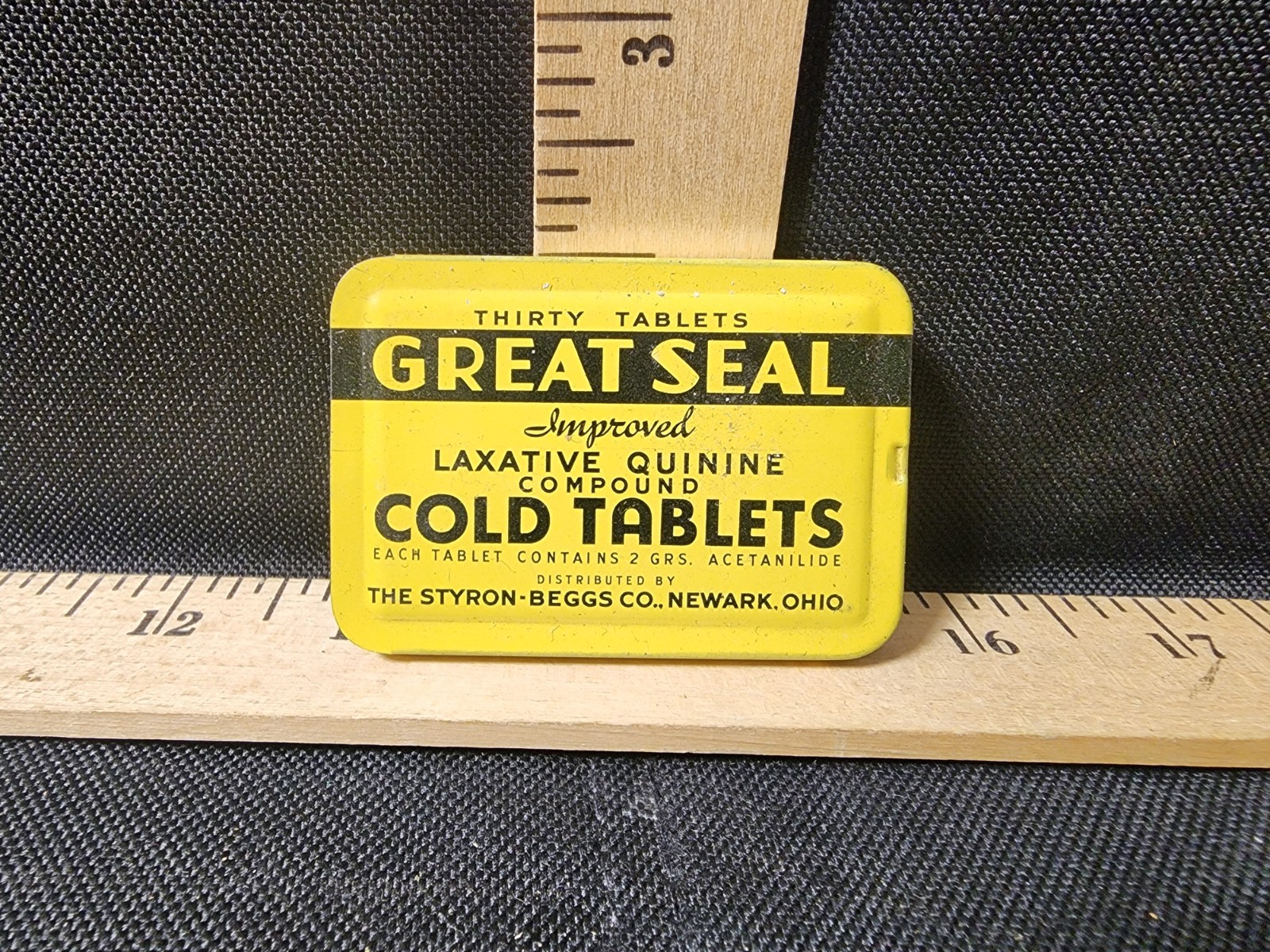 Vintage Advertising Tin Great Seal  Medicinal Collectible Empty Newark Ohio