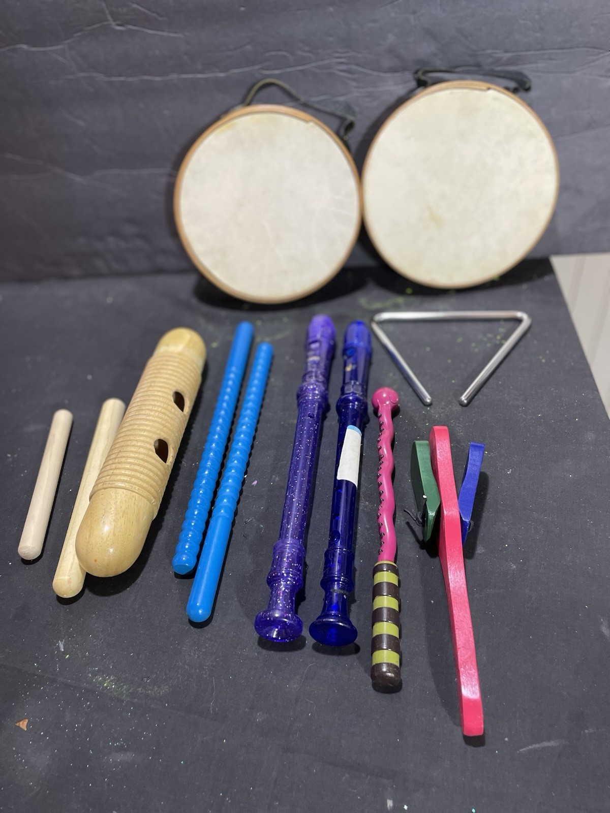 Recorders and Rhythm Instruments Set All Used Good Condition