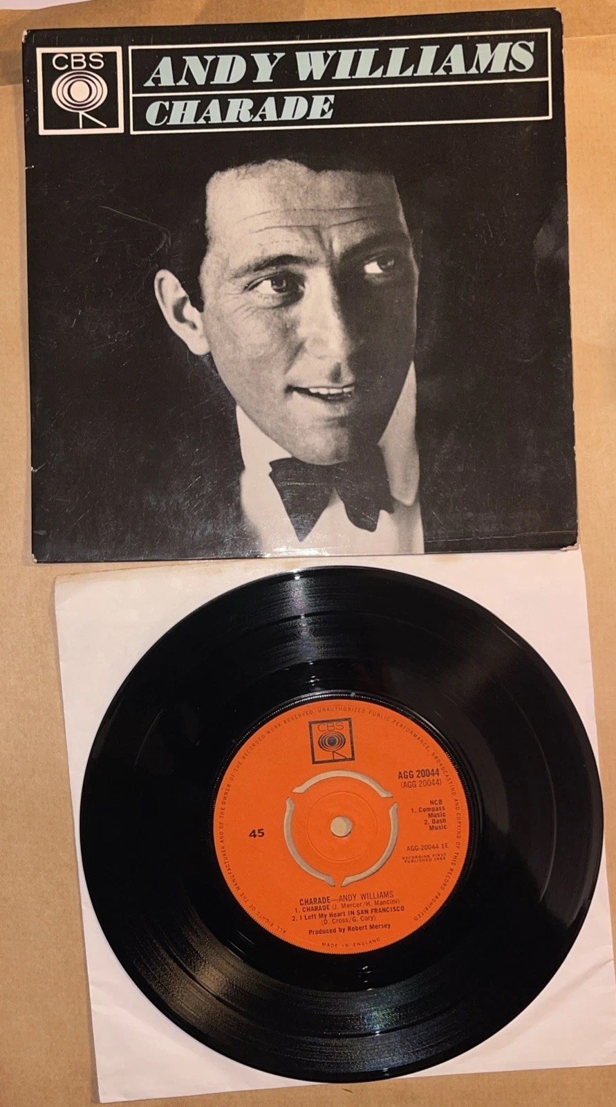 ANDY WILLIAMS CHARADE  4 Track EP 7" Single including Picture Sleeve CBS