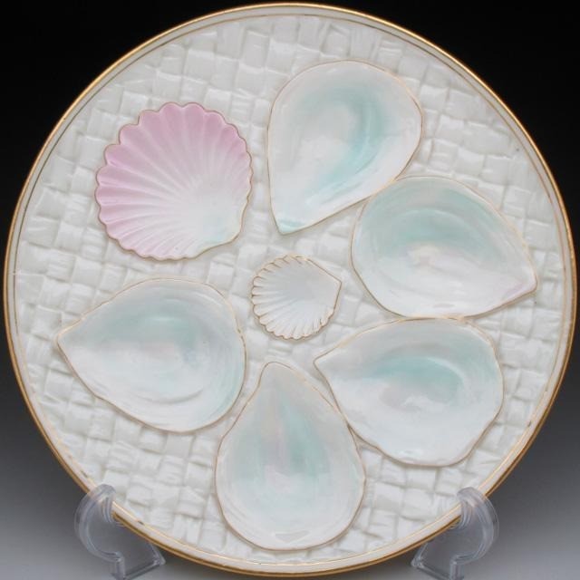 Royal Worcester Oyster Plate 21cm Antique 1890 Rare Collectible Porcelain