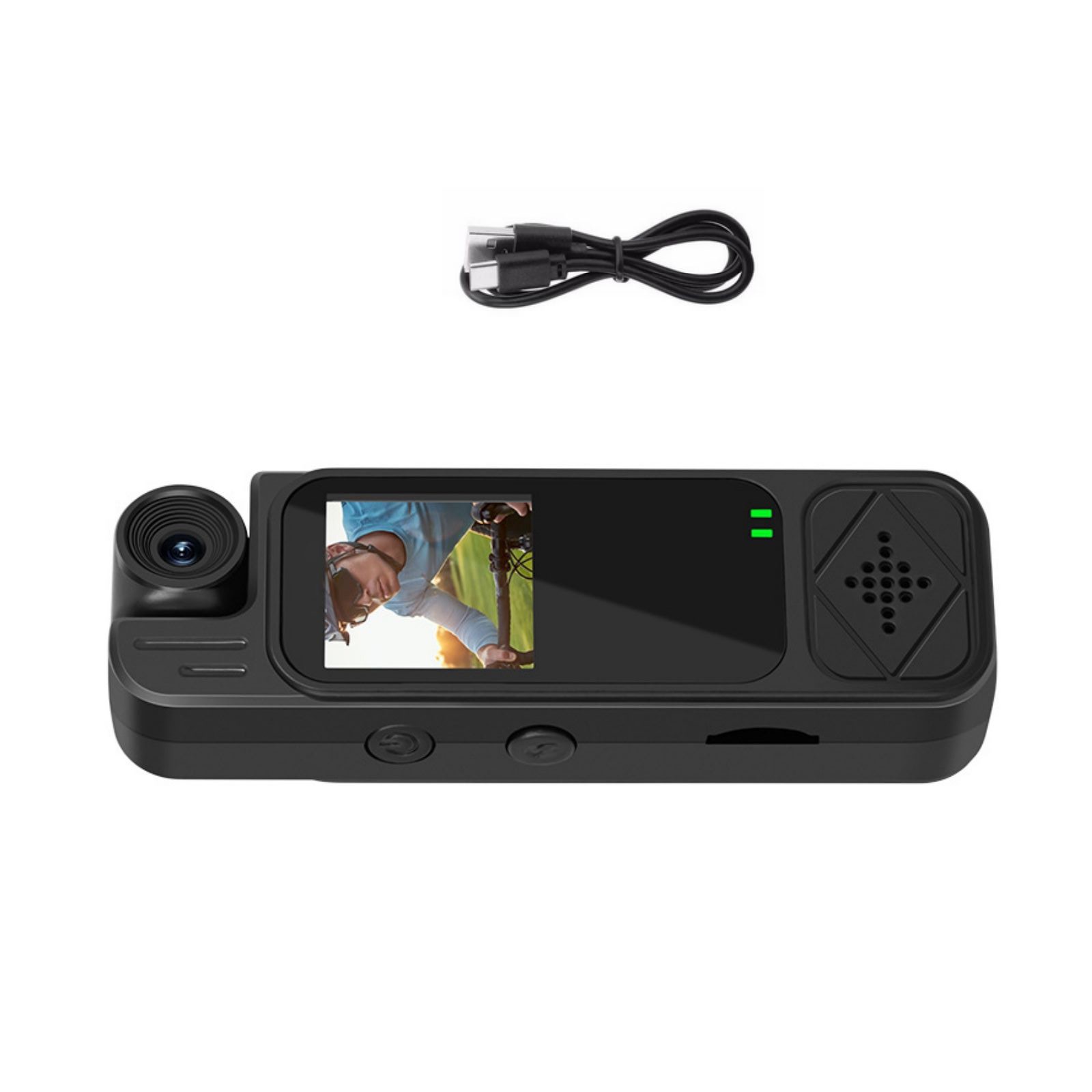 Black 1080P Audio Video Recorder 180° Rotating Lens IR Night Mini Body Camera