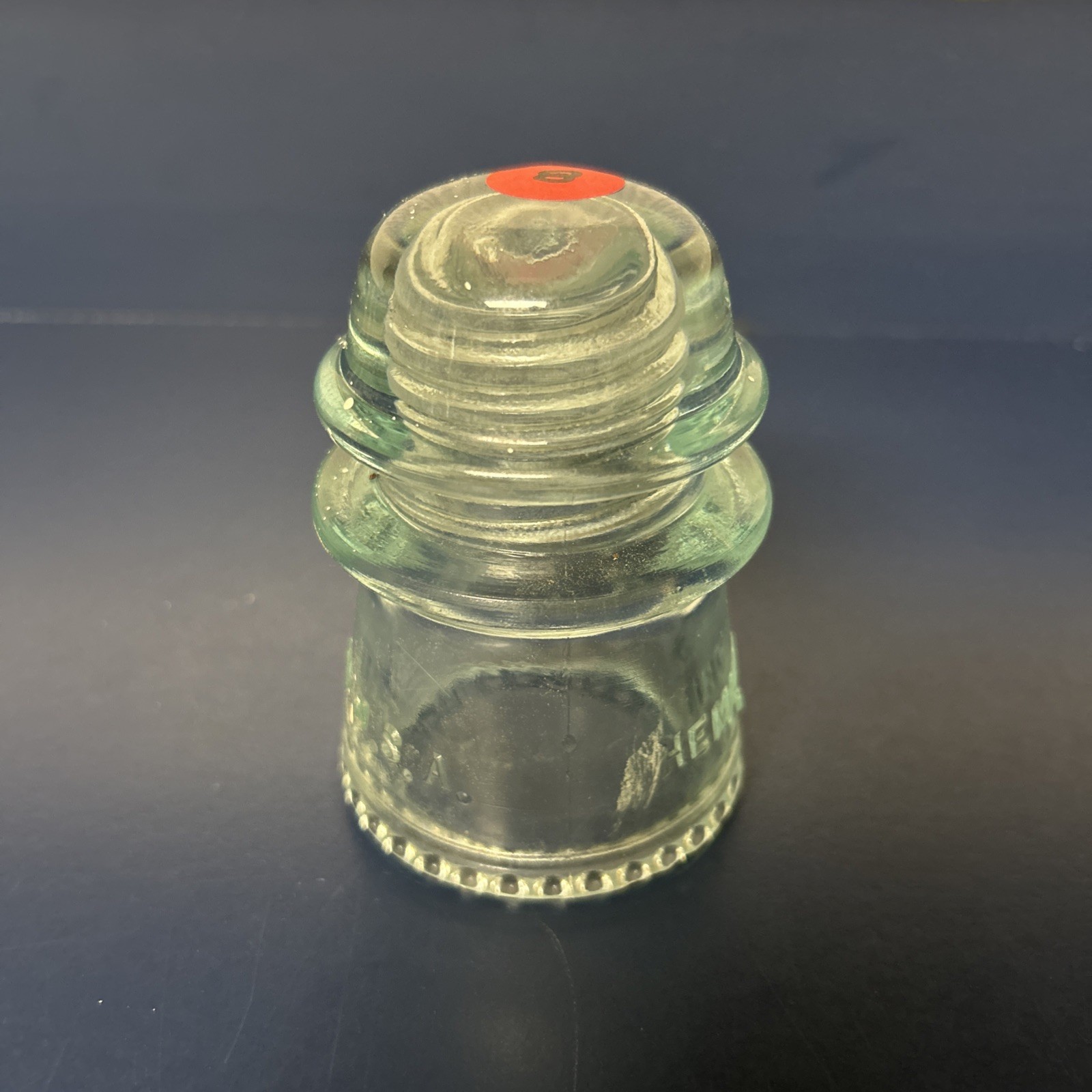 HEMINGRAY-16 Antique Glass Insulator with Slight Blue Tint Made In USA