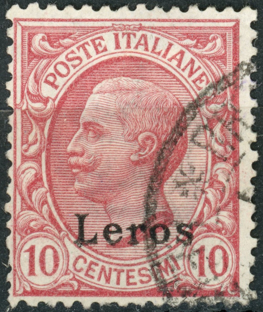 Italy, Foreign Office Lero, 1912 Sc#3 10c claret Emmanuel III, ovpt LEROS, used