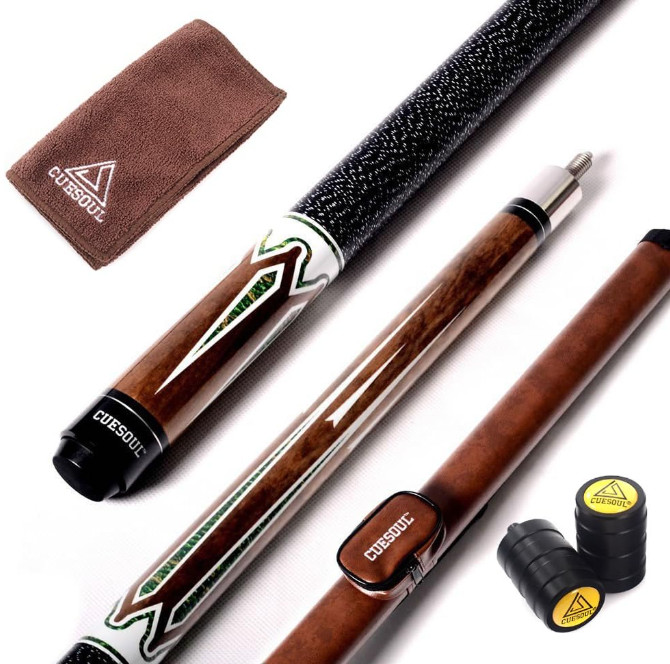 58 Inch 19oz Maple Billiard Stick Pool Cue Set 13mm Tip