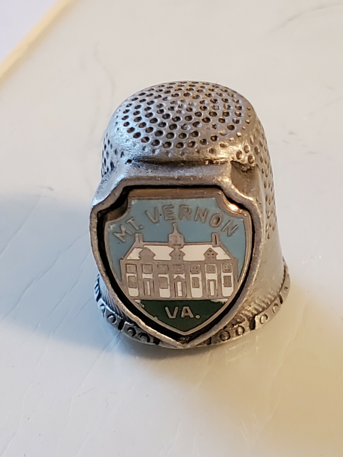 MOUNT VERNON VIRGINIA FORT PEWTER THIMBLE box6