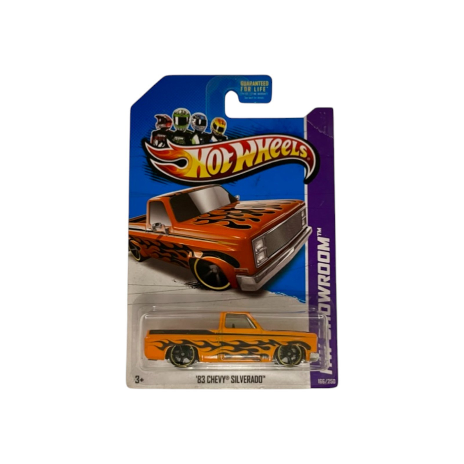 Hot Wheels 83 Chevy Silverado Orange 2013 HW Showroom Flames w/ Protector POB