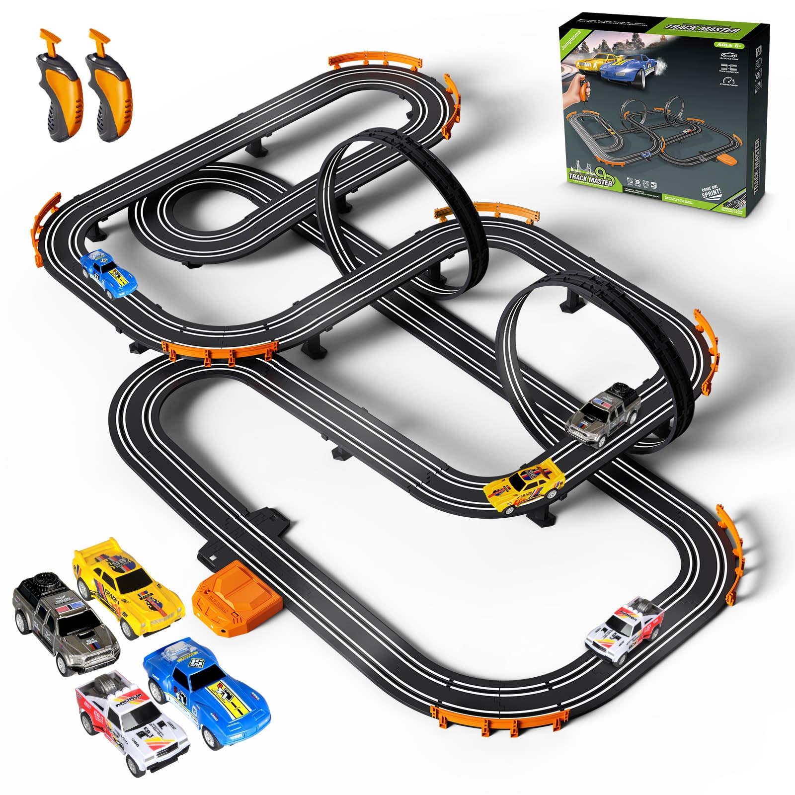 Slot Car Race Track Set Electric or Battery Powered Racing One Size 