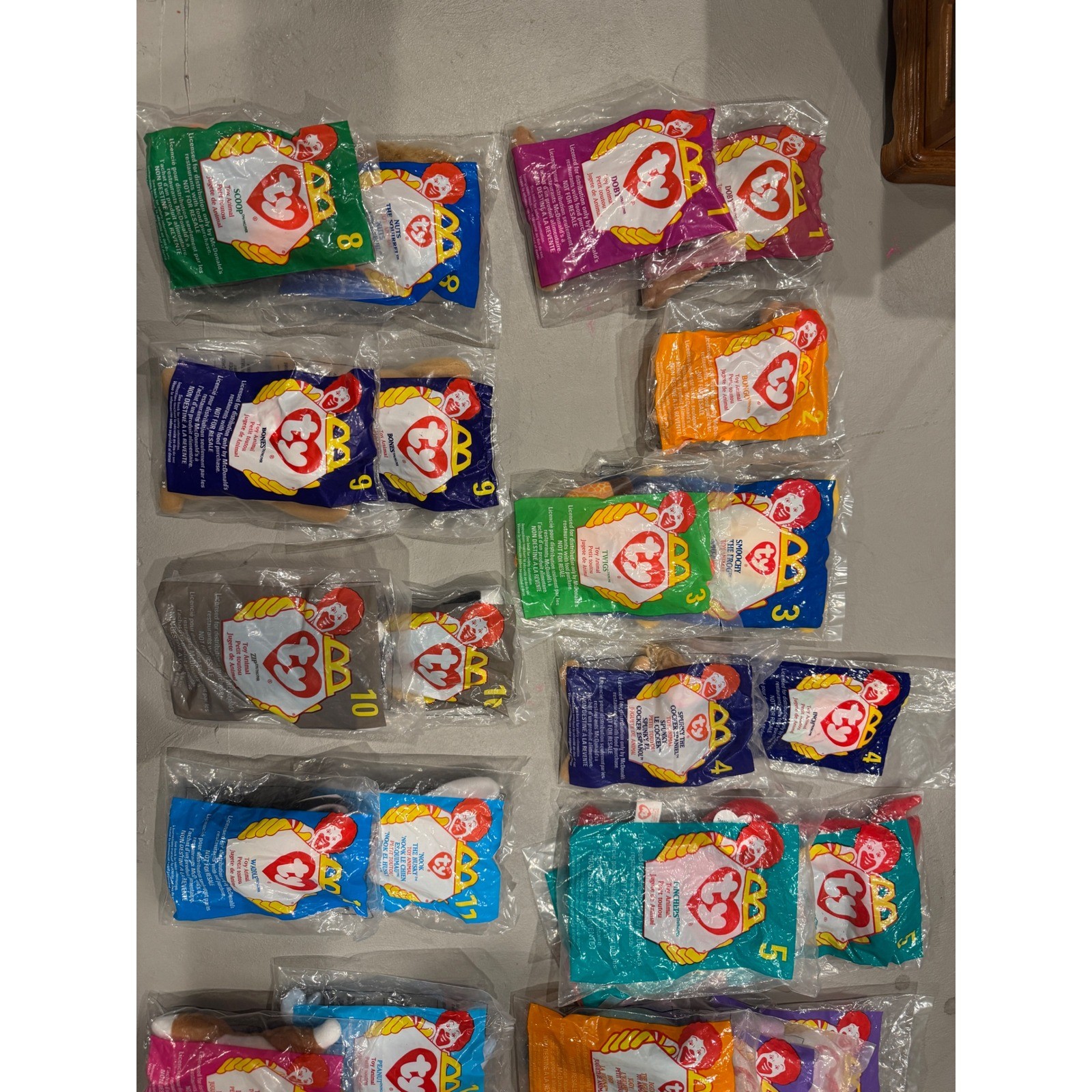 Lot of 20 Vintage 1999 McDonalds Teenie Beanie Babies Ty Sealed New in Bag
