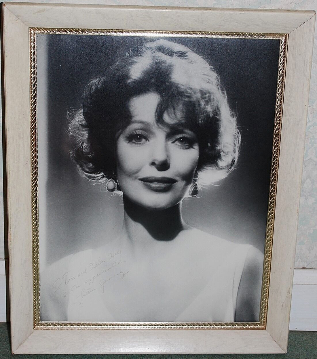 Vintage LORETTA YOUNG Autograph Inscribed Photograph In Original Frame 16" x 13"