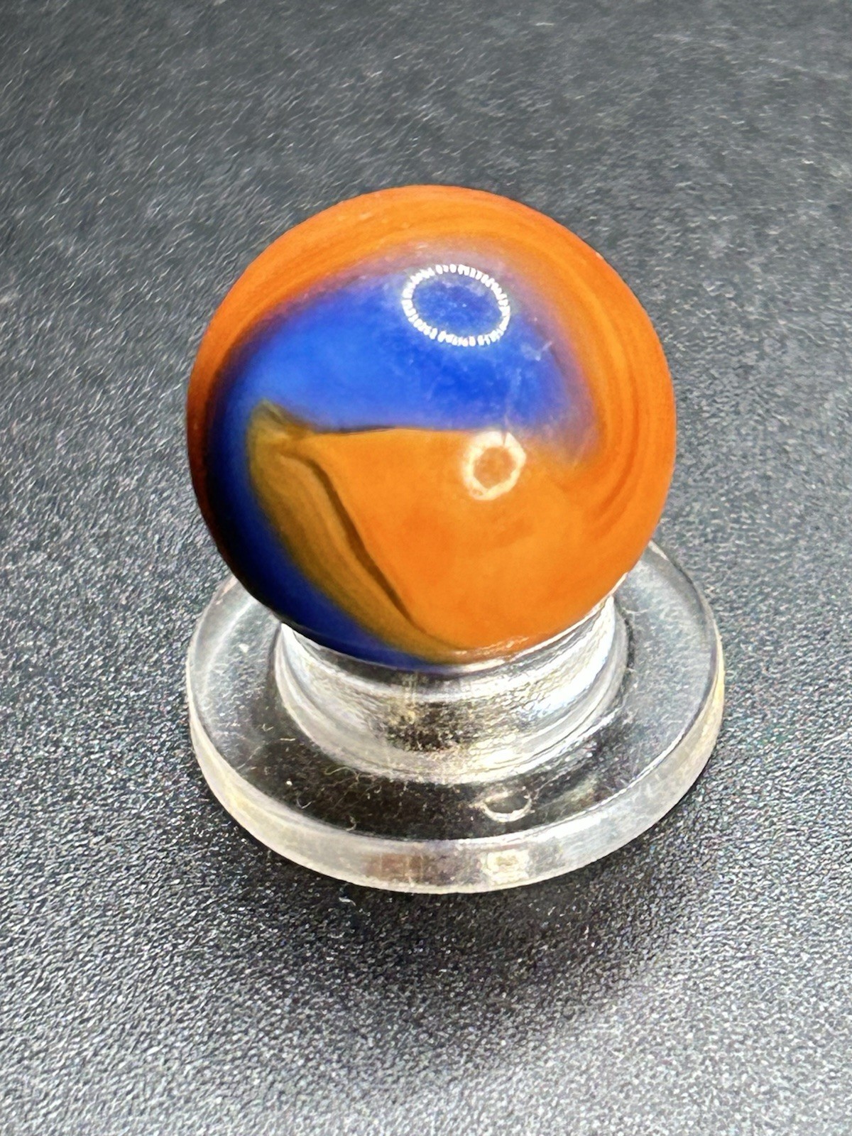 Akro Agate Jolly Roger Corkscrew Marble 0.629”