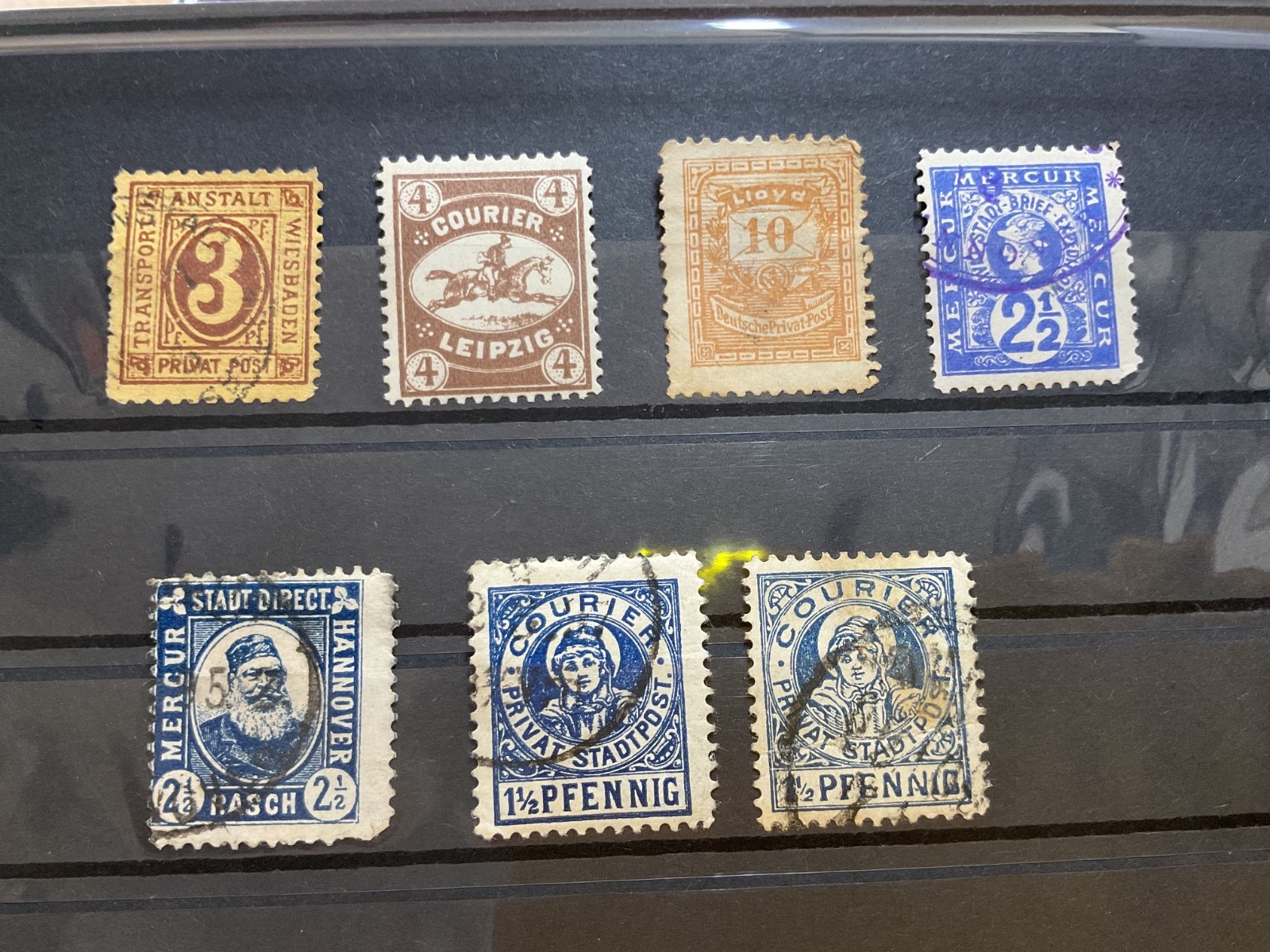 German private courier mounted mint or used stamps   B3568