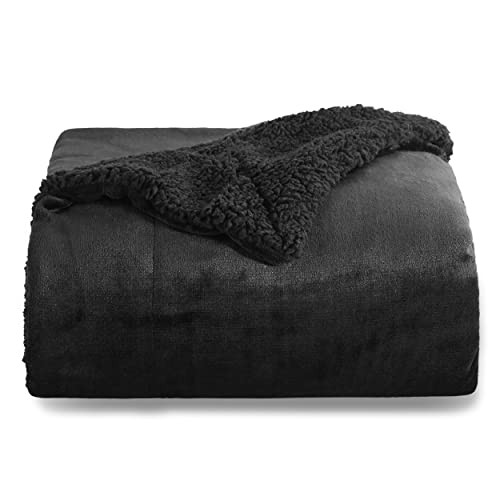  Sherpa Fleece Throw Blanket for Couch - Thick and Throw (50" x 60") 02 - Black