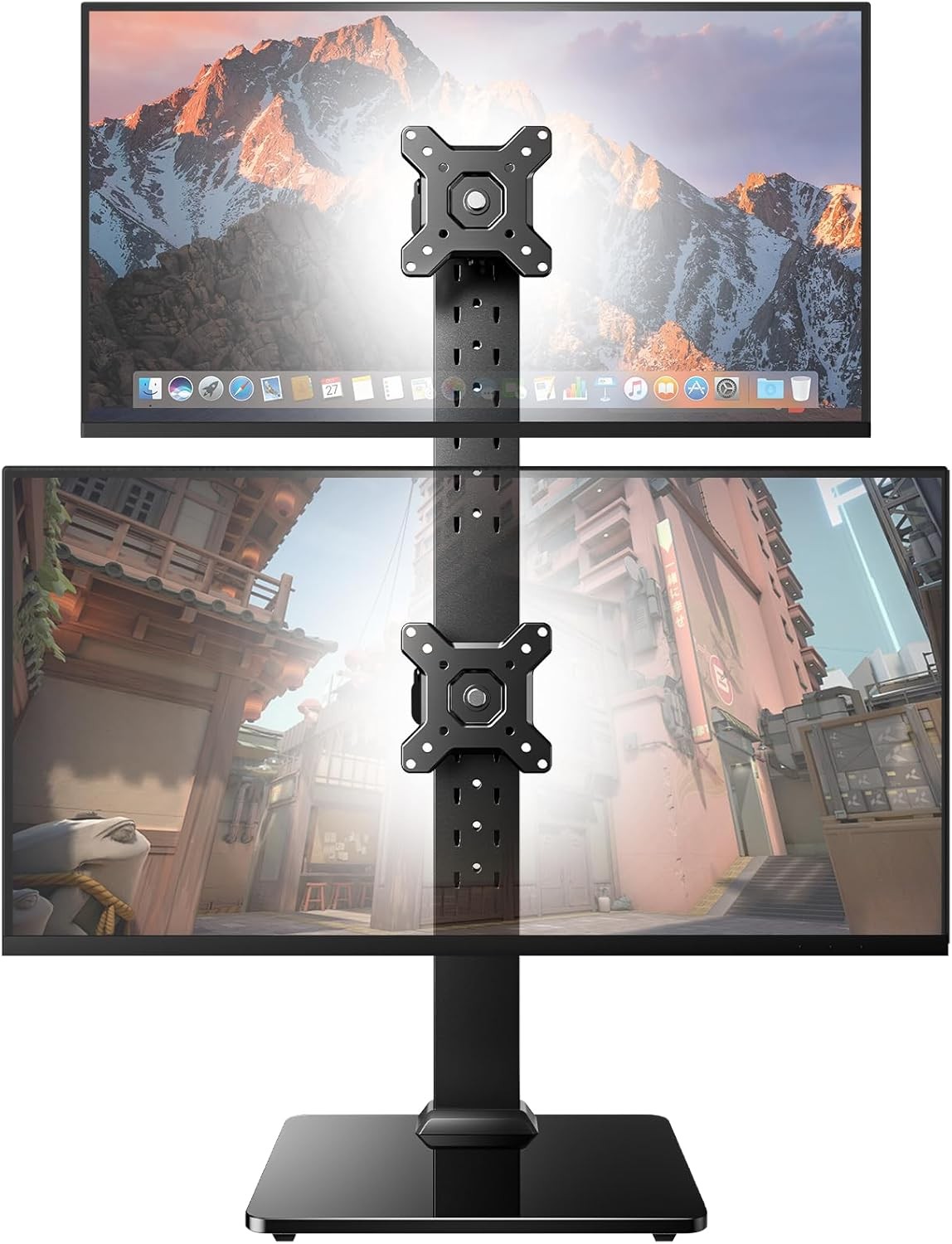 Dual Monitor Stand for 13 to 34 Inch Max Load 44 lbs Vertical Mount Freestanding