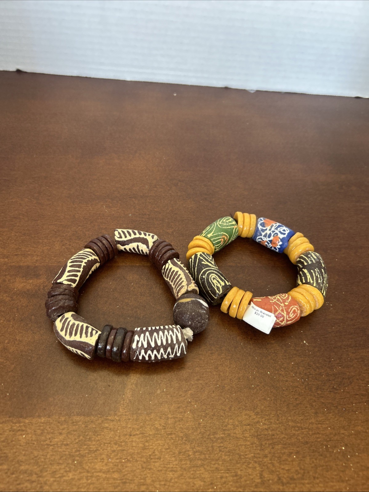 Made in Ghana Beautiful bracelet-African Trade Beads-Ghana Lot Of 2