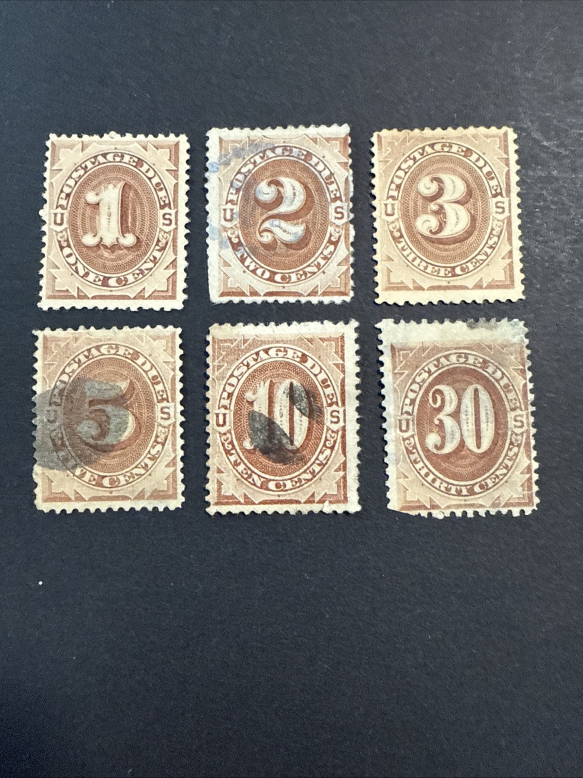 US SCOTT #J1-J6 Mint And Used. #J5 Has Small Tear. CV $350+