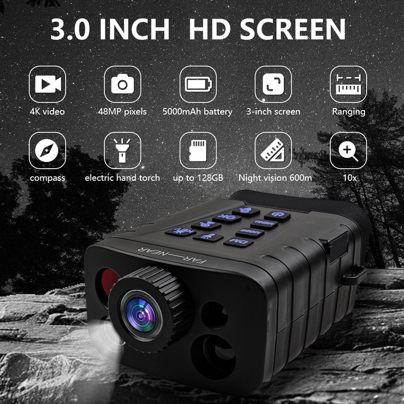 4K Hunting Night Vision Monocular Goggles Rangefinder Image Stabilization Z18