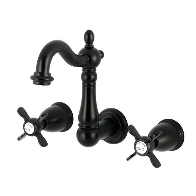 Kingston Brass KS1220BEX Essex Double-Handle Wall Mount Bathroom Faucet Matte...
