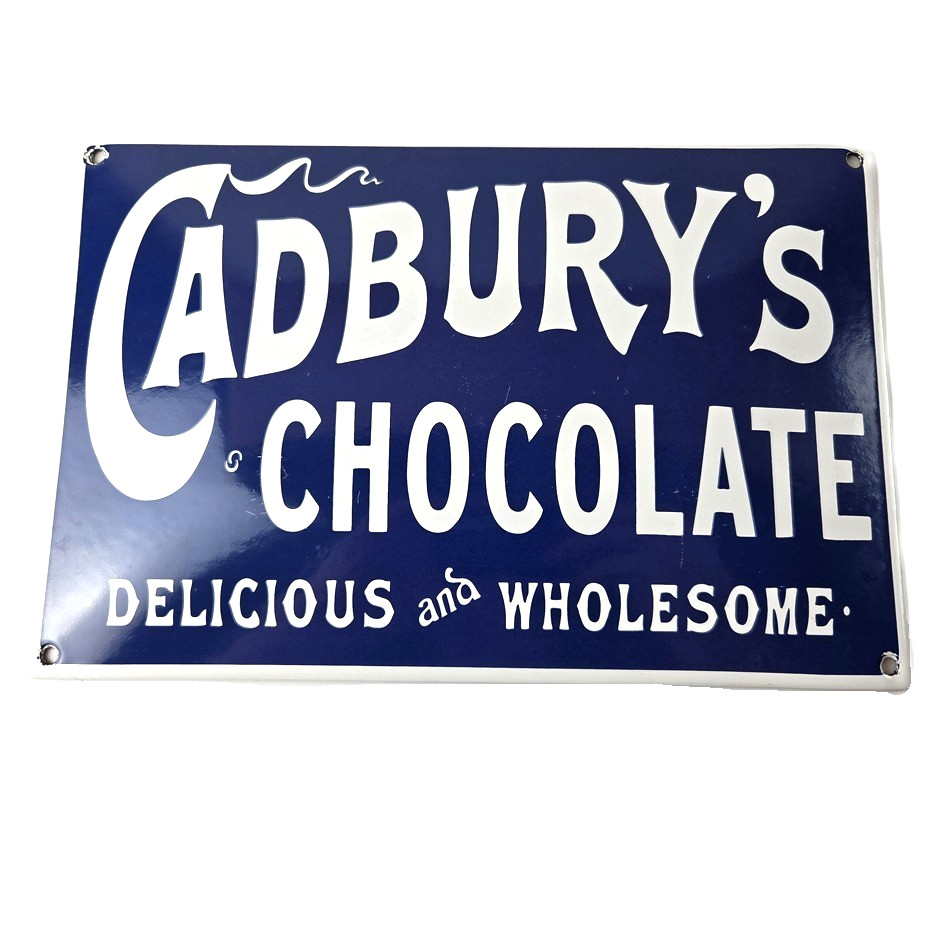 Vintage Cadbury's Chocolate Sign - Gas Service Station Pump Porcelain Store Sign