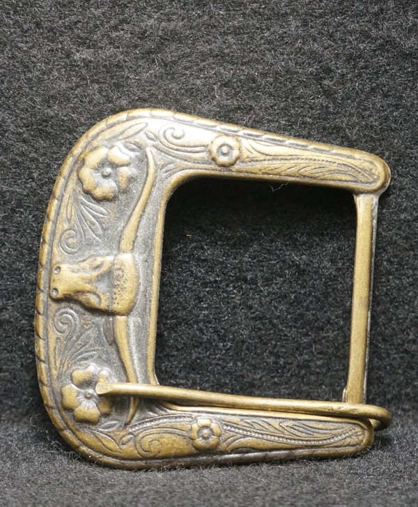 WH11160 GREAT VINTAGE 1970s ****LONGHORN COW**** WESTERN TONGUE-TYPE BELT BUCKLE